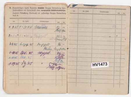 Original WWII Luftwaffe Soldbuch - Stabsintendant Otto Heine - Truppensonderdienst (TSD) - Kampfeinheit Tietze April 1945 - Image 17