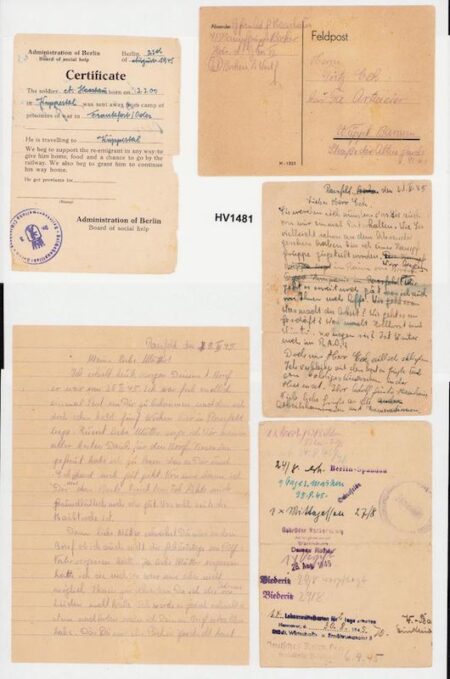 Original WWII German Soldbuch Grouping - Uffz Haarhaus - Heeres-Baupionier-Brigade 686 - Son Killed 1945 Kampfgruppe Becker - Sad last letters - Image 29