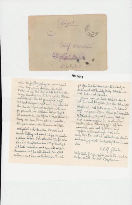 Original WWII German Soldbuch Grouping - Uffz Haarhaus - Heeres-Baupionier-Brigade 686 - Son Killed 1945 Kampfgruppe Becker - Sad last letters - Image 33