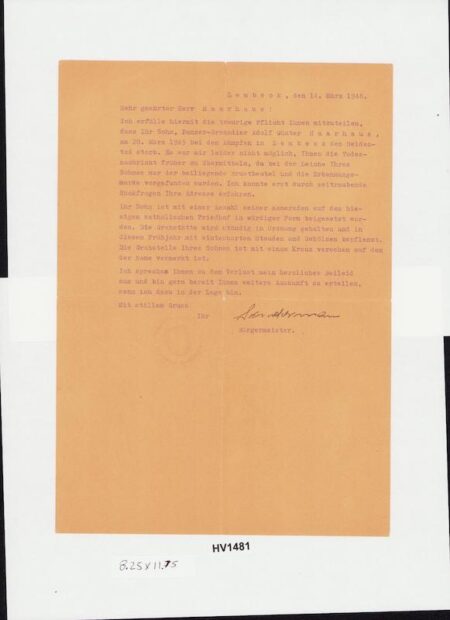 Original WWII German Soldbuch Grouping - Uffz Haarhaus - Heeres-Baupionier-Brigade 686 - Son Killed 1945 Kampfgruppe Becker - Sad last letters - Image 36