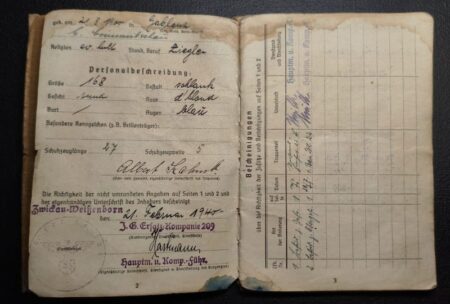 Original WWII German Soldbuch Grouping & EKM- Obgefr Albert Kahut - Captured in Normandy 1944 - POW in Cherbourg - Letter Translated - Rare - Image 8
