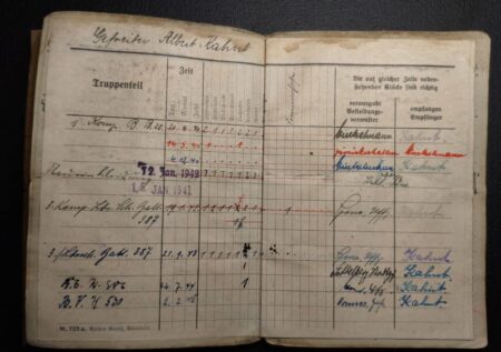 Original WWII German Soldbuch Grouping & EKM- Obgefr Albert Kahut - Captured in Normandy 1944 - POW in Cherbourg - Letter Translated - Rare - Image 9