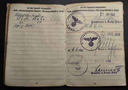 Original WWII German Soldbuch Grouping & EKM- Obgefr Albert Kahut - Captured in Normandy 1944 - POW in Cherbourg - Letter Translated - Rare - Image 19