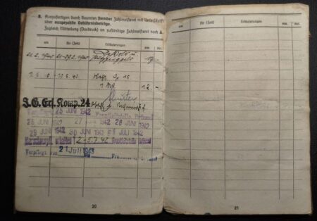 Original WWII German Soldbuch Grouping & EKM- Obgefr Albert Kahut - Captured in Normandy 1944 - POW in Cherbourg - Letter Translated - Rare - Image 22