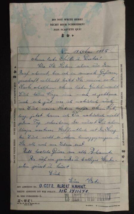 Original WWII German Soldbuch Grouping & EKM- Obgefr Albert Kahut - Captured in Normandy 1944 - POW in Cherbourg - Letter Translated - Rare - Image 45