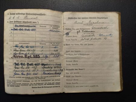Original WWII German Wehrmacht Soldbuch - Obergefr Riechmann - Festung Lorient - Festung Lorient -  Bataillon Böck - RARE! - Image 7