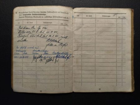 Original WWII German Wehrmacht Soldbuch - Obergefr Riechmann - Festung Lorient - Festung Lorient -  Bataillon Böck - RARE! - Image 15
