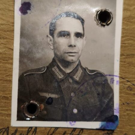 Original WWII German Wehrmacht - Soldbuch Gefr Adolf Edelkraut - Wounded in France July 1944 - 159 Reserve Division - Grenadier Regiment 74 - 19 VGD - Shot in Stomach -  US 44th Infantry Division - Germany 1945