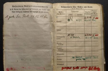 Original WWII German Wehrmacht - Soldbuch Gefr Adolf Edelkraut - Wounded in France July 1944 - 159 Reserve Division - Grenadier Regiment 74 - 19 VGD - Shot in Stomach -  US 44th Infantry Division - Germany 1945 - Image 15