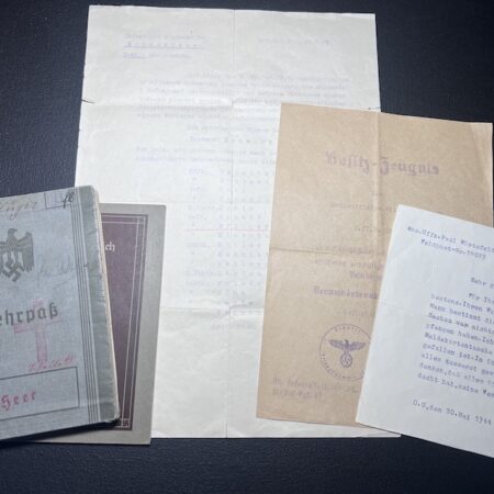 WWII German Wehrmacht Wehrpass KIA Grouping -Oberfeldwebel Pflüger - Saar Offensive 1939 Action Report -  IR81 WIA France 1940 - Black Wounds Badge Certificate Le Hamal (Rare version!) Streifendienst - Grenadier Regiment Lublin