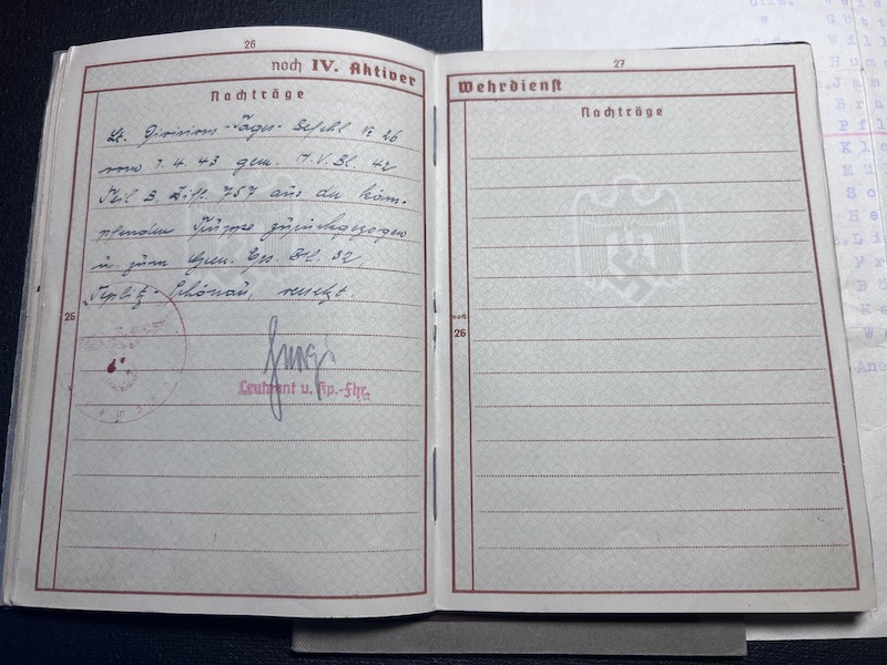 WWII German Wehrmacht Wehrpass KIA Grouping -Oberfeldwebel Pflüger - Saar Offensive 1939 Action Report - IR81 WIA France 1940 - Black Wounds Badge Certificate Le Hamal (Rare version!) Streifendienst - Grenadier Regiment Lublin - Image 14