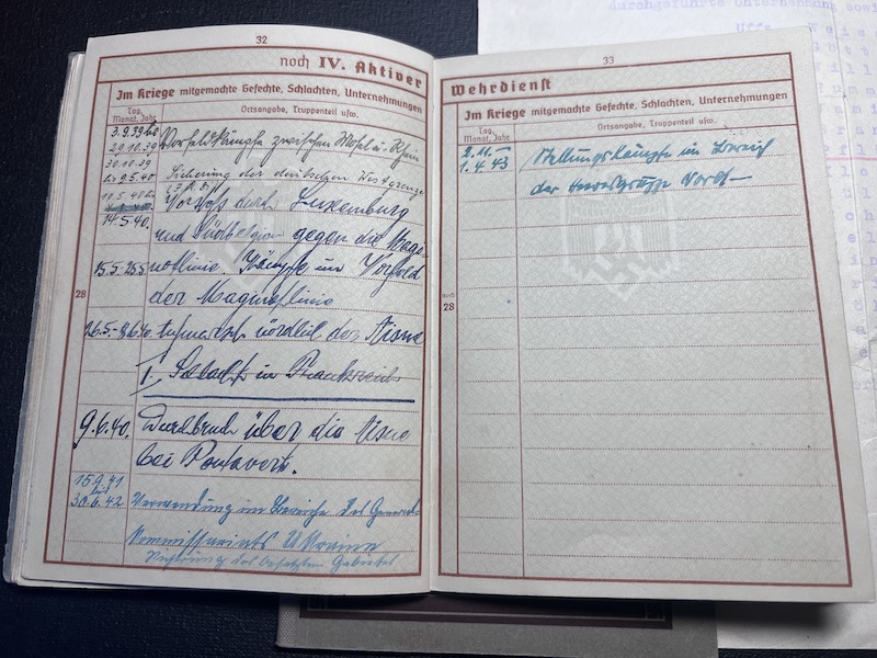 WWII German Wehrmacht Wehrpass KIA Grouping -Oberfeldwebel Pflüger - Saar Offensive 1939 Action Report - IR81 WIA France 1940 - Black Wounds Badge Certificate Le Hamal (Rare version!) Streifendienst - Grenadier Regiment Lublin - Image 15