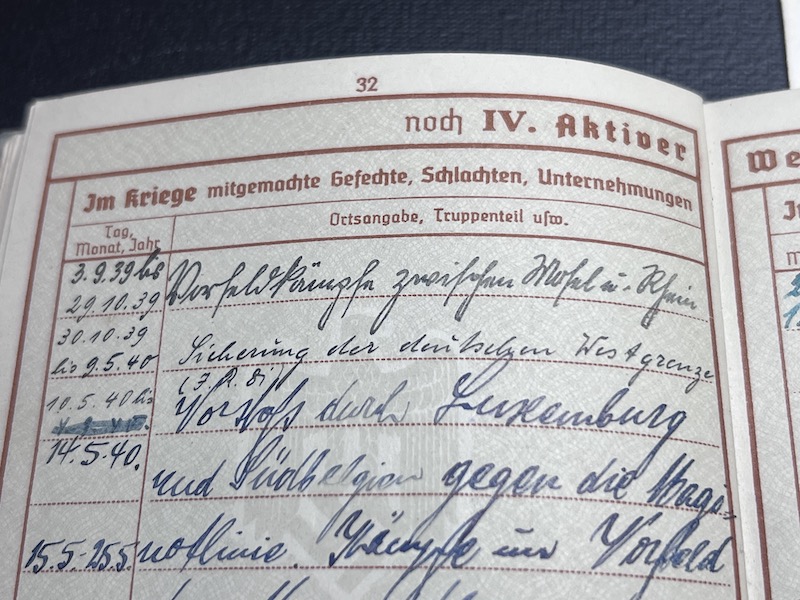 WWII German Wehrmacht Wehrpass KIA Grouping -Oberfeldwebel Pflüger - Saar Offensive 1939 Action Report - IR81 WIA France 1940 - Black Wounds Badge Certificate Le Hamal (Rare version!) Streifendienst - Grenadier Regiment Lublin - Image 16