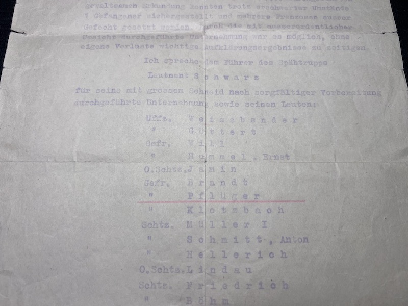 WWII German Wehrmacht Wehrpass KIA Grouping -Oberfeldwebel Pflüger - Saar Offensive 1939 Action Report - IR81 WIA France 1940 - Black Wounds Badge Certificate Le Hamal (Rare version!) Streifendienst - Grenadier Regiment Lublin - Image 21