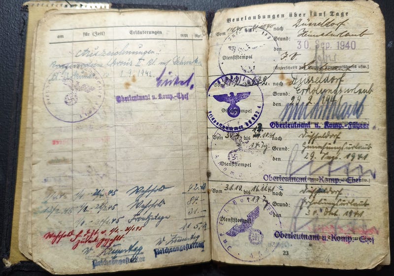 WWII Wehrmacht Soldbuch Grouping - Uffz Paul Berenbaum - Born in France! - Incredible Story Buried Alive by US Artillery - Grenadier Regiment 713 - 416 Inf Div West Wall 1945 - Mortar Team Leader - Rare! - Image 20