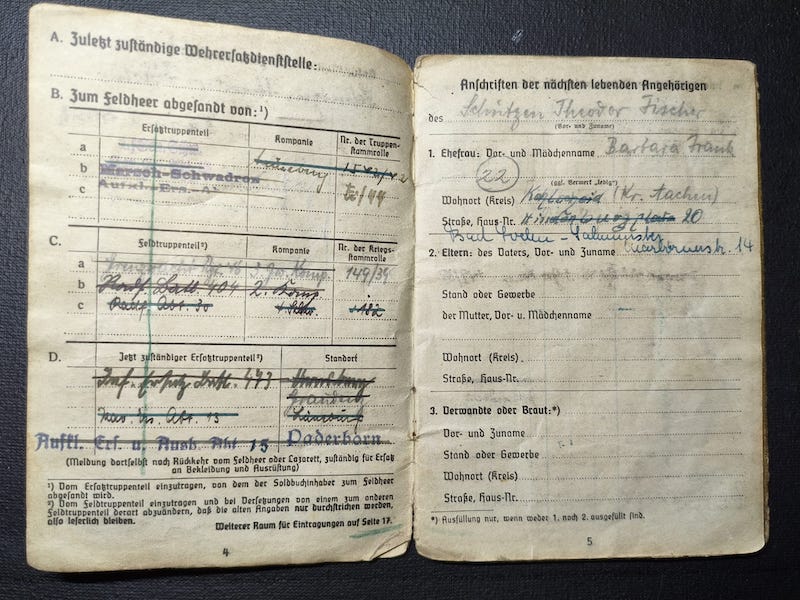 WWII Wehrmacht Soldbuch - Gefreiter Theodor Fischer - Grenzwach Regiment 46 - Siege of the Belgian Fortress Aubin-Neufchâteau 1940 ! - Image 5