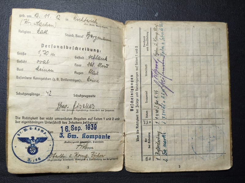 WWII Wehrmacht Soldbuch - Gefreiter Theodor Fischer - Grenzwach Regiment 46 - Siege of the Belgian Fortress Aubin-Neufchâteau 1940 ! - Image 7