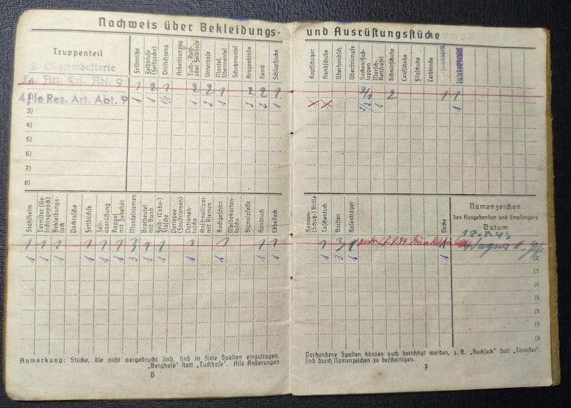 WWII Wehrmacht Soldbuch - Gefreiter Alfred Unsinn - Child Soldier 16 Years Old - Belfort Gap France 1944 - 159 Infanterie Division - Image 6