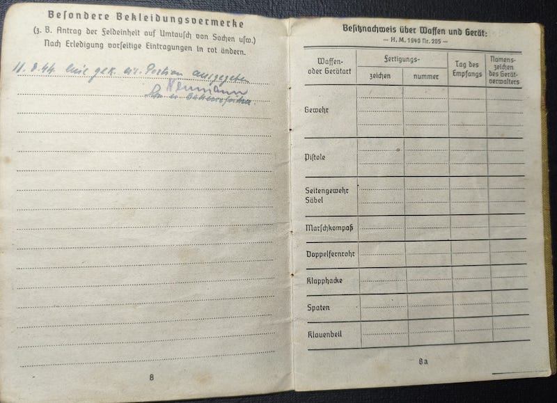 WWII Wehrmacht Soldbuch - Gefreiter Alfred Unsinn - Child Soldier 16 Years Old - Belfort Gap France 1944 - 159 Infanterie Division - Image 7