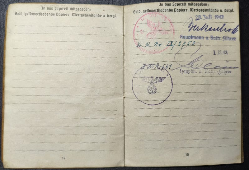 WWII Wehrmacht Soldbuch - Gefreiter Alfred Unsinn - Child Soldier 16 Years Old - Belfort Gap France 1944 - 159 Infanterie Division - Image 11