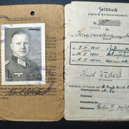 Original WWII Soldbuch - TSD Offizier Weber - Berlin 1945 - Döberitz / Wundsorf