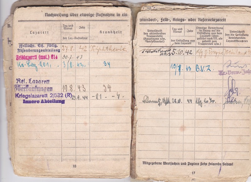 WWII German Waffen-SS Soldbuch ID - SS Rottenführer Josef Tischer - SS Panzer Artillerie Regiment " Das Reich " - SS Artillerie Regiment 54 - Nederland - Kurland 1944 - SS Artillerie Regiment 23 - Oder / Halbe 1945 - POW - Rare unit! - Image 16