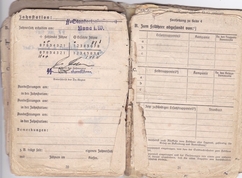 WWII German Waffen-SS Soldbuch ID - SS Rottenführer Josef Tischer - SS Panzer Artillerie Regiment " Das Reich " - SS Artillerie Regiment 54 - Nederland - Kurland 1944 - SS Artillerie Regiment 23 - Oder / Halbe 1945 - POW - Rare unit! - Image 18