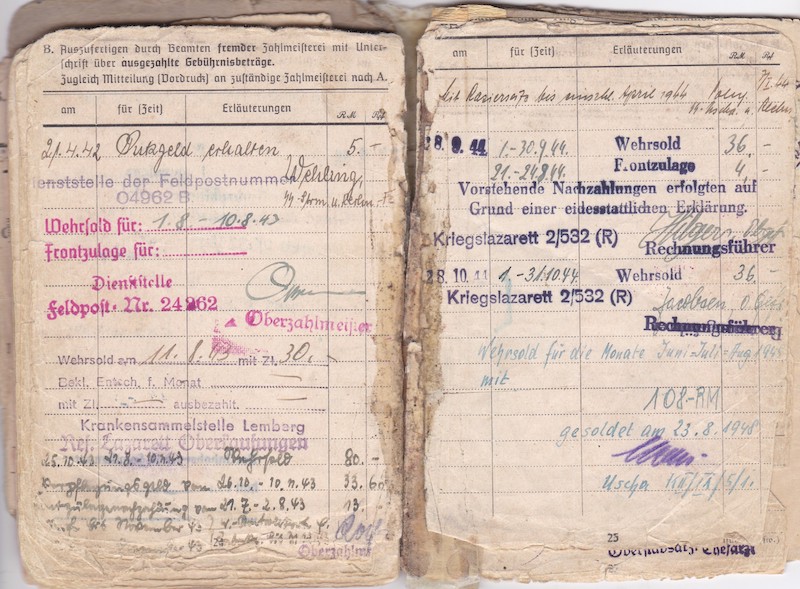 WWII German Waffen-SS Soldbuch ID - SS Rottenführer Josef Tischer - SS Panzer Artillerie Regiment " Das Reich " - SS Artillerie Regiment 54 - Nederland - Kurland 1944 - SS Artillerie Regiment 23 - Oder / Halbe 1945 - POW - Rare unit! - Image 20