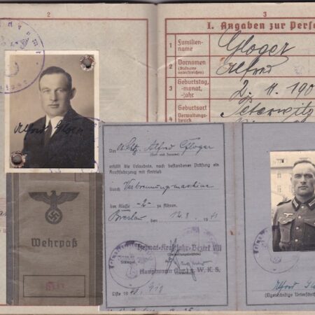 WWII German Wehrmacht Wehrpass ID & Wehrmacht Führerschein - Stabsgefreiter Alfred Gloger - Wehrmacht Driver with Drivers Licence