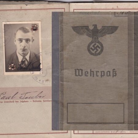WWII German Wehrmacht Wehrpass ID - Gefreiter Paul Teuber - Artillerie Regiment "Grossdeutschland" - Nachrichten Abteilung 162 - Eastern Front Medal