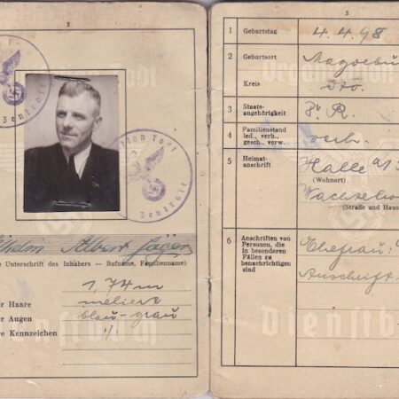 WWII German Organisation Todt Dienstbuch - OT-Meister Wilhelm Jäger - Einsatzgruppe Südost Serbia Skopje -