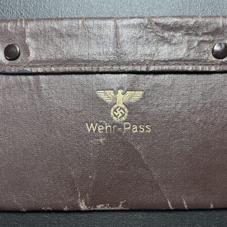 Original WWII German Wehrpass Military ID Cover Brown DGRM