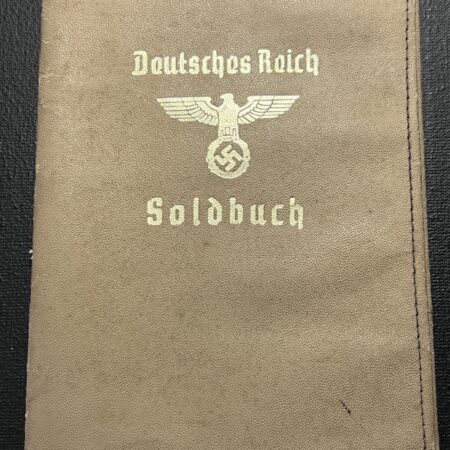 Original WWII German Army Deutsches Reich Soldbuch Cover Wallet Cream Ersatz Leather