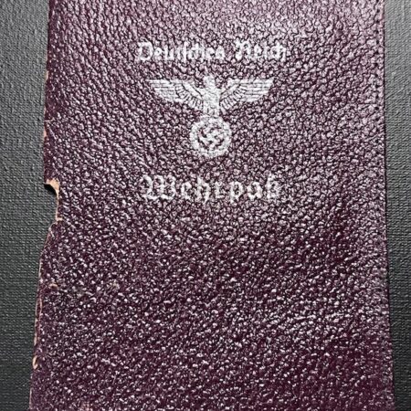 Original WWII German Army Deutsches Reich Wehrpass Cover Wallet Brown Ersatz Leather