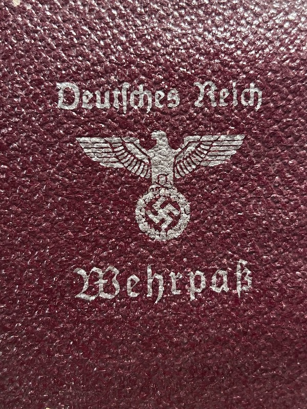 Original WWII German Army Deutsches Reich Wehrpass Cover Wallet Brown Ersatz Leather - Image 3