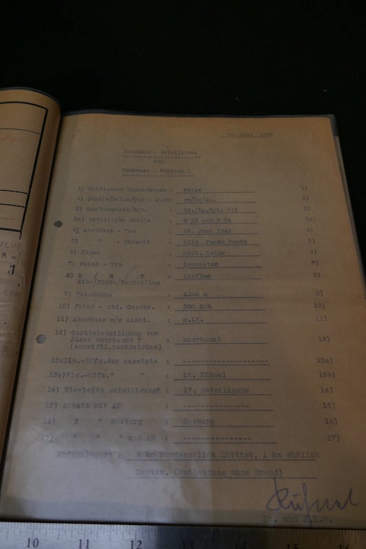 Original WWII German Luftwaffe Night Fighter Kill Report - Nachtjagdgeschwader 1 - RAF Lancaster Lantin/Heverlee Belgium - Photos - RARE - Image 10