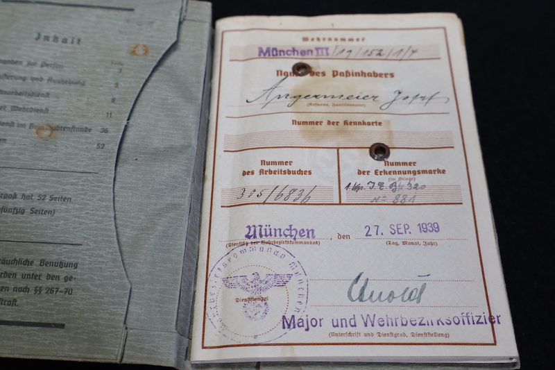 Original WWII German Wehrmacht Wehrpass ID - Gefr Josef Angermeier - Infanterie Regiment 488 -268. Infanterie-Division - KIA 1941 Russia - Image 3