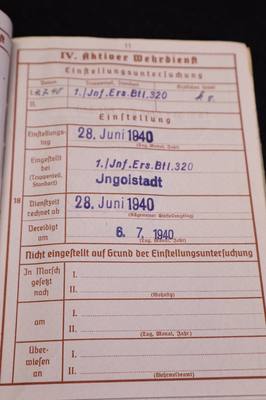 Original WWII German Wehrmacht Wehrpass ID - Gefr Josef Angermeier - Infanterie Regiment 488 -268. Infanterie-Division - KIA 1941 Russia - Image 8