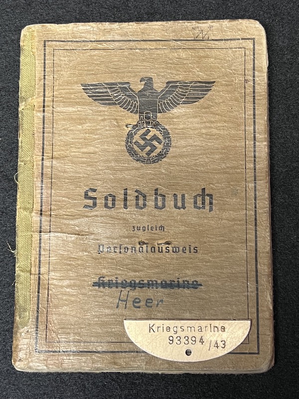 Original WWII German Kriegsmarine Soldbuch & Erkennungsmarke- Gefr Bruno Walter - Panzerjagd Abteilung 708 - KIA 22.04.1945 Black Forest (Reserved) - Image 2