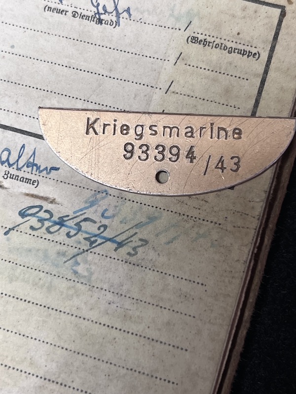 Original WWII German Kriegsmarine Soldbuch & Erkennungsmarke- Gefr Bruno Walter - Panzerjagd Abteilung 708 - KIA 22.04.1945 Black Forest (Reserved) - Image 6