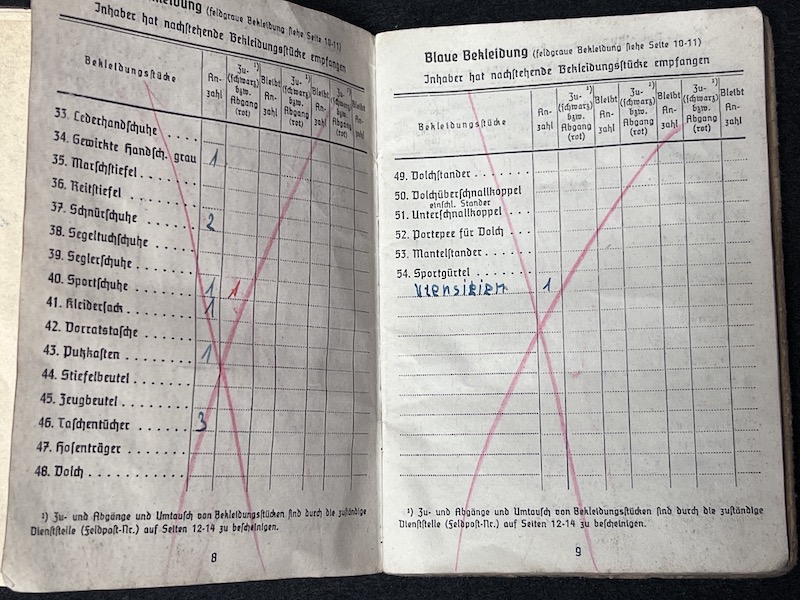 Original WWII German Kriegsmarine Soldbuch & Erkennungsmarke- Gefr Bruno Walter - Panzerjagd Abteilung 708 - KIA 22.04.1945 Black Forest (Reserved) - Image 11