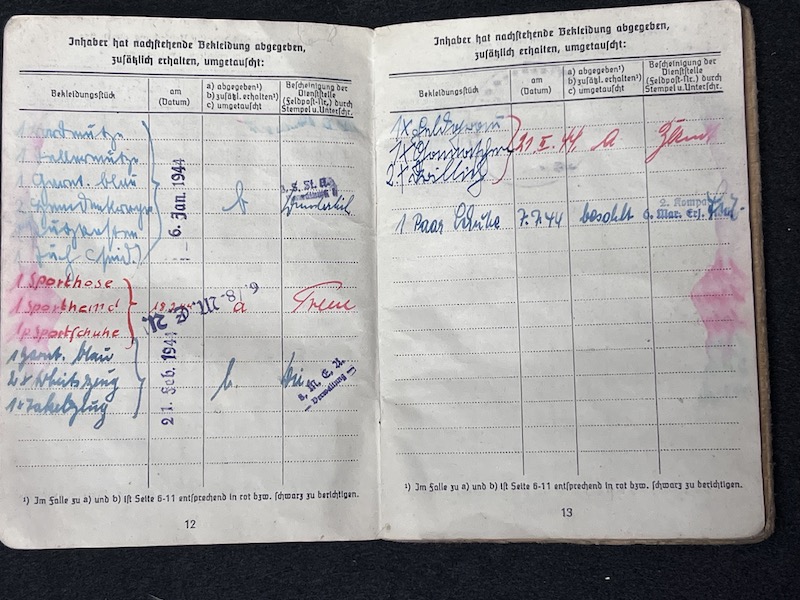 Original WWII German Kriegsmarine Soldbuch & Erkennungsmarke- Gefr Bruno Walter - Panzerjagd Abteilung 708 - KIA 22.04.1945 Black Forest (Reserved) - Image 13