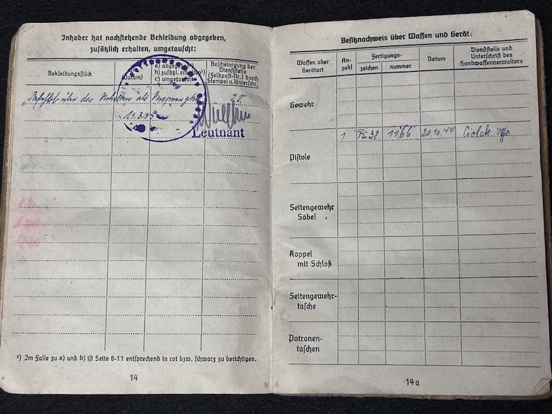 Original WWII German Kriegsmarine Soldbuch & Erkennungsmarke- Gefr Bruno Walter - Panzerjagd Abteilung 708 - KIA 22.04.1945 Black Forest (Reserved) - Image 14