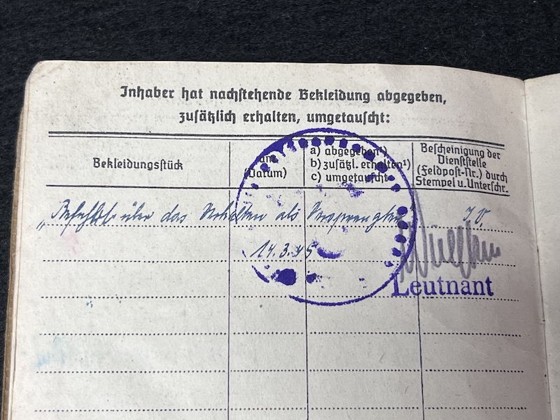 Original WWII German Kriegsmarine Soldbuch & Erkennungsmarke- Gefr Bruno Walter - Panzerjagd Abteilung 708 - KIA 22.04.1945 Black Forest (Reserved) - Image 15