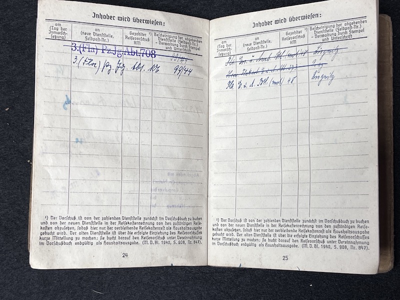 Original WWII German Kriegsmarine Soldbuch & Erkennungsmarke- Gefr Bruno Walter - Panzerjagd Abteilung 708 - KIA 22.04.1945 Black Forest (Reserved) - Image 20