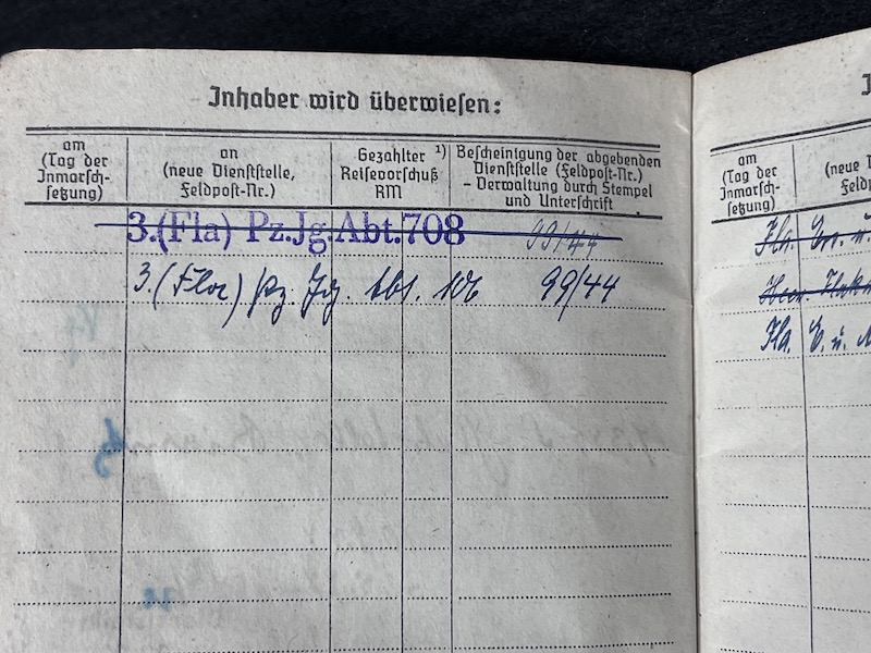 Original WWII German Kriegsmarine Soldbuch & Erkennungsmarke- Gefr Bruno Walter - Panzerjagd Abteilung 708 - KIA 22.04.1945 Black Forest (Reserved) - Image 21