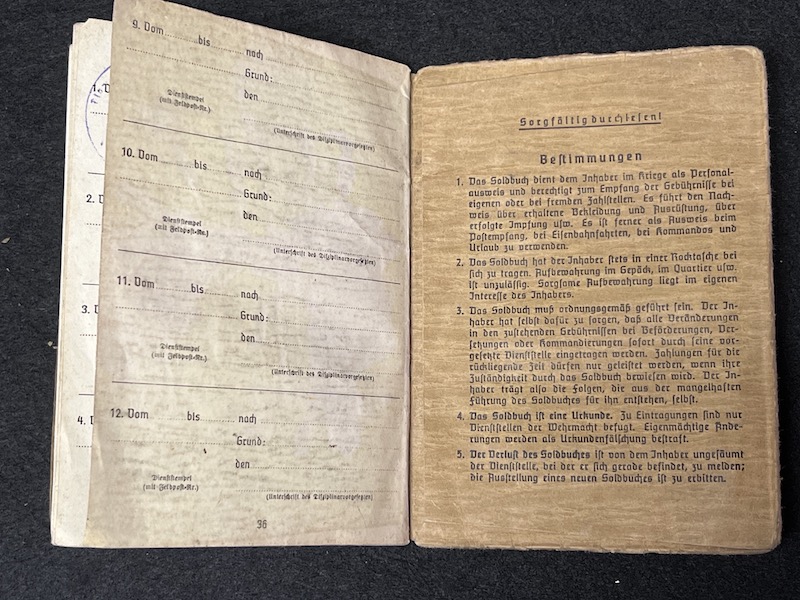 Original WWII German Kriegsmarine Soldbuch & Erkennungsmarke- Gefr Bruno Walter - Panzerjagd Abteilung 708 - KIA 22.04.1945 Black Forest (Reserved) - Image 25