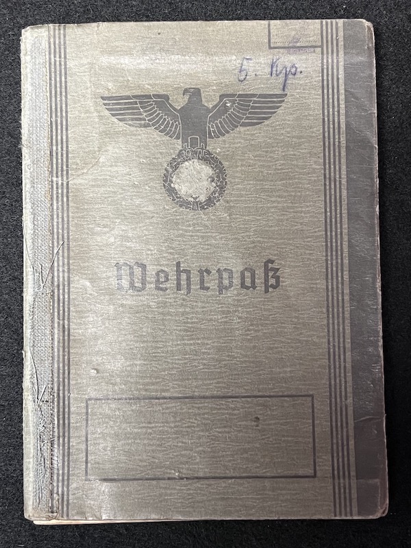 Original WWII German Wehrmacht Wehrpass & Traditions Badge Grouping - Obgefr Reinhold Zschau - Panzer-Aufklärungs-Abteilung 1 - 1 Panzer Division - Iron Cross Certificate - RARE! - Image 2