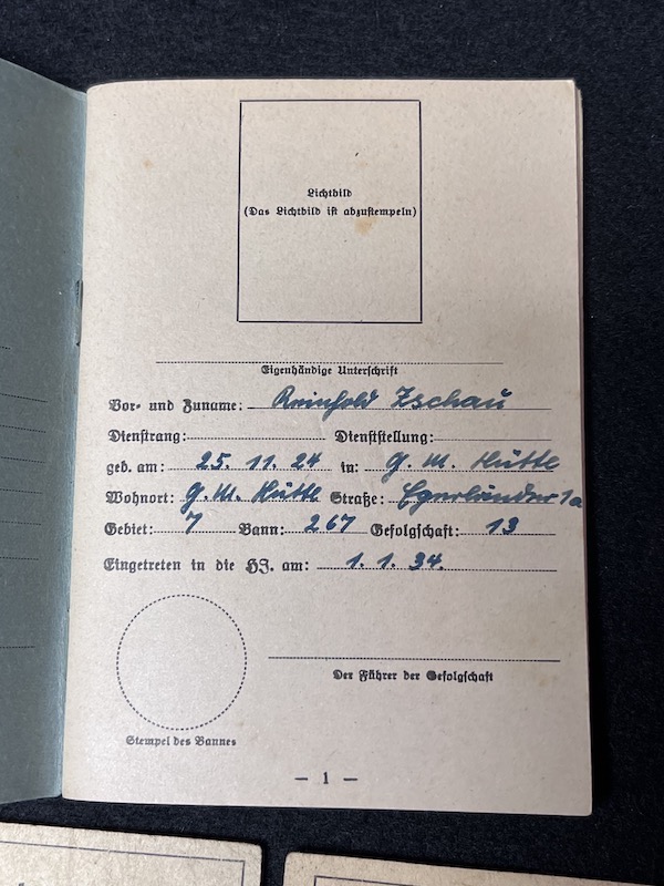 Original WWII German Wehrmacht Wehrpass & Traditions Badge Grouping - Obgefr Reinhold Zschau - Panzer-Aufklärungs-Abteilung 1 - 1 Panzer Division - Iron Cross Certificate - RARE! - Image 14