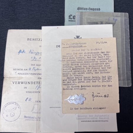 Original WWII German Wehrmacht Wehrpass & Traditions Badge Grouping - Obgefr Reinhold Zschau - Panzer-Aufklärungs-Abteilung 1 - 1 Panzer Division - Iron Cross Certificate - RARE!